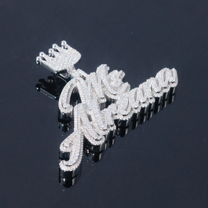 Colgante de Diamantes Cultivados en Laboratorio con Certificación IGI VVS CVD, Estilo Hip Hop, Personalizado con Nombre, en Plata 925, Joyería Fina para Hombre - Product Image 2