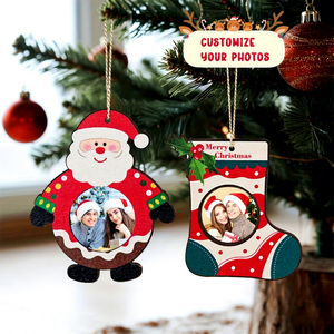 Décoration de Noël en bois : Pendentif pour sapin, cadre photo en bois, accessoires d'ambiance pour la maison sur le thème de Noël - Product Image 1