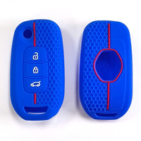 Vente chaude nouvelle mode personnalisé Silicone et grille 3 boutons voiture porte-clés housse pour accessoires de voiture RENAULT DongFeng