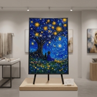 Peinture Diamant 5D à Pointillage Complet, Motif Nuit Étoilée, Arbre Magique, Fille, Chat, Paysage au Clair de Lune, Kit d'Art DIY pour Décoration Murale