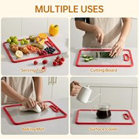 Planche à découper en verre trempé améliorée pour comptoir de cuisine, avec bords antidérapants, résistante à la chaleur et sans danger pour les aliments