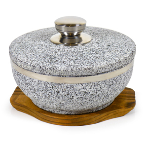 Koreanische Art Granit Stein <span class=keywords><strong>Dolsot</strong></span> Schalen koreanische Haradha Steins chale mit Stein deckel Neujahrs dekor - Product Image 1