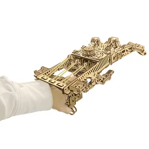 new 2023 DIY Mechanical Models Robot Hand 3D Wooden Puzzle Robotic Hand Wood Model Kit to Build Robotic Hand Gear Model Build