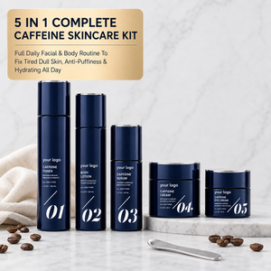Set de Cuidado Facial 5 en 1 de Última Tendencia: Hidratante, Iluminador, Reafirmante, Reparador y Nutritivo con Múltiples Péptidos y Cafeína para Todo Tipo de Piel - Product Image 4
