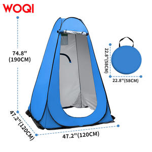 Tente de douche pliable Woqi 120x120x190cm, imperméable, abri d'extérieur pour le camping, la plage et le vestiaire - Product Image 2