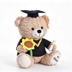 Oso de Peluche Personalizado con Birrete y Toga de Graduación, Relleno de Algodón PP, Unisex - Product Image 3