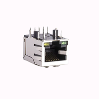 Connecteur Ethernet Cat6 RJ45 Femelle avec Boîtier Noir PBT, Plaqué Or 6u'', Filtre à Entrée Latérale, Montage sur Trou, 1000 BASE-T