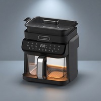 Grande friteuse à air visuelle de 5,5 L avec panier en verre transparent, écran tactile numérique, cuisson saine sans huile pour la cuisine familiale