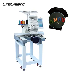 Erasmart High Cost Performance Single Head Computer 12 Needle Embroidery Machine Sewing Mini Embroidery Machine For Beginners