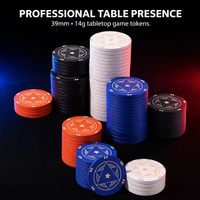 Jetons de poker en céramique 14g résistants à l'usure avec incrustation numérique, jetons de casino pour jeux de table Texas Hold'em, personnalisables OEM, vente en gros