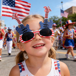 Occhiali da Sole per il Giorno dell'Indipendenza Americana, 4 Luglio, Patriotici USA, per il Memorial Day, Alta Qualità, a Forma di Chitarra, per Feste - Product Image 1