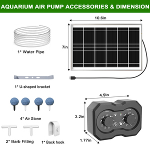 Bomba de acuario de diseño dividido, alimentada por energía solar, con doble puerto y modo de funcionamiento de cinco horas, para uso en acuarios de agua dulce, agua salada y peces tropicales. - Product Image 6