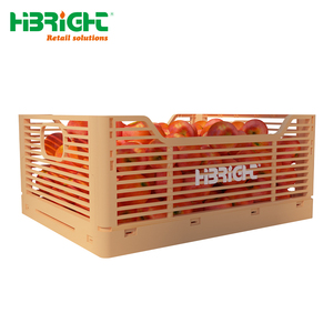 Heavy Duty Collapsible <b>Plastic</b> Fruit Crate Stackable Folding Ventilated Produce <b>Basket</b> for Fresh Vegetable Logistics - Product Image 2