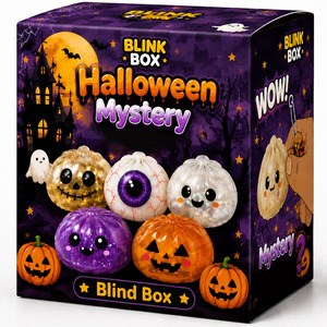 Juguete Sensorial de Halloween con Purpurina, Calabaza y Ojo, Juguete Blandito Antiestrés, Temática Espeluznante, para Regalos, Caja Sorpresa Misteriosa - Product Image 2