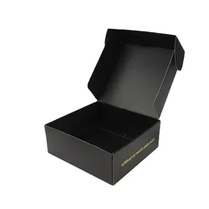 Wholesale Custom Packaging Boxes Matte Black Mailer Box Paper Foldable Printing Shipping Mailbox Clothing Packaging Rectangle