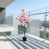 Arbre artificiel à fleurs de cerisier, fleurs de cerisier artificielles avec pot pour décoration intérieure et extérieure, plante décorative pour la maison