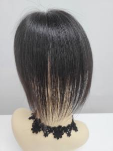 Perruque toupet à clipser en cheveux humains lisses mi-longs de 8 pouces, nouée à la main, de qualité supérieure, légère, couleurs naturelles, WIGTS, bonnet respirant - Product Image 6