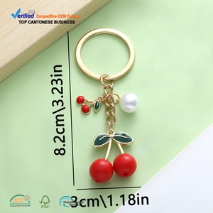 Llavero con Colgante de Cereza Adorable, Fabricante de Llaveros Metálicos con Logotipo Esmaltado Personalizado para Bolsos y Regalos - Product Image 2