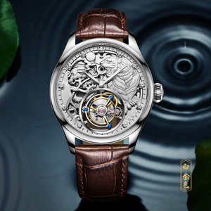 Reloj de Pulsera Aesop Real Tourbillon para Hombre, Esqueleto 3D con Esfera de Tigre, Movimiento Mecánico Manual, Zafiro, Estilo Ejecutivo, Envío Directo - Product Image 4