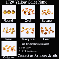 Résistance aux hautes températures poire coupe synthétique Nano pierre précieuse 5*7mm taille 172 # jaune Nano pierres précieuses en vrac pour bague bijoux incrustation de cire