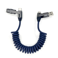 Câble de charge et adaptateur de données multifonctionnel 6-en-1 en TPU extensible, tendance 2025, 240W 6A, super rapide, pour imprimante et téléphone