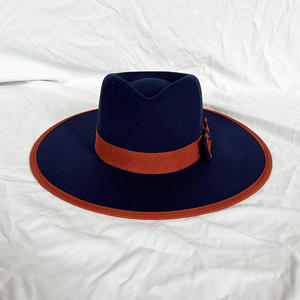 Новая настраиваемая двухцветная джазовая шляпа в стиле ретро с бантом, однотонная фетровая шляпа для взрослых, праздничная шляпа для выпускного вечера - Product Image 2