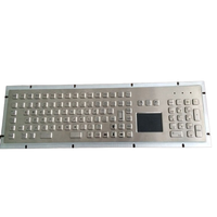 Keyboard mekanik industri logam 104 kunci dengan Trackball atau Touchpad Stan dudukan Panel hitam dan putih