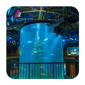 Acrílico acuario de vidrio cilíndrico la cría de peces tanque para restaurante