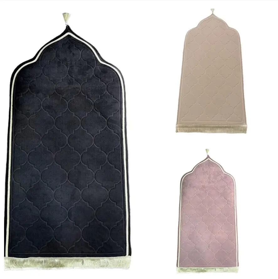 Nuovo design classico tappeto da preghiera antiscivolo Islam regali tappetino da preghiera frange su entrambi i lati tappetino pieghevole da preghiera musulmana