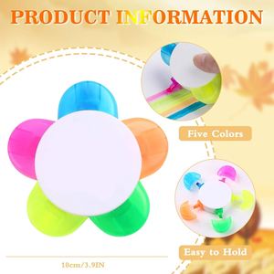 Marcadores Personalizados con Forma de Pétalos, Bolígrafos Resaltadores en Forma de Flor en Colores Surtidos para Material Escolar y de Oficina - Product Image 4