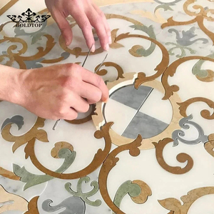 GOLDTOP OEM/ODM Natural Stone Indus Gold <b>Marble</b> 18mm Thick Surface Polished Big Slab for Living Room Mosaic - Product Image 3