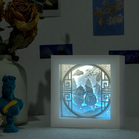 Lampe de nuit LED Bonhomme de neige, boîte à lumière découpée en papier, lampe de table moderne, décoration d'intérieur, idée cadeau pour Noël et anniversaire d'enfants