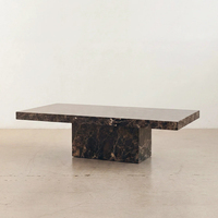 Table basse rectangulaire en marbre foncé Emperador de Cammy Stone, meuble multifonctionnel de luxe pour salon