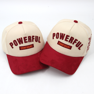 Chất lượng cao tùy chỉnh 3D thêu trái tim & thiên thần mũ dễ thương da lộn underbrim PU nhãn & kim loại thẻ cao vương miện bông gorras Mũ bóng chày - Product Image 2