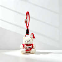 Porte-clés en peluche ours de Noël saisonnier avec pull tricoté à la main, mascotte renne fantaisie pour cadeau de Noël dans le bas de la cheminée