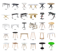 Nordisches Luxus-Esszimmer-Set mit Rattanrücken-Stühlen und Holztisch für 4 Personen, Geeignet für Restaurant, Café, Haushalt und Küche