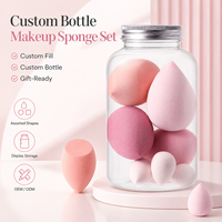 Juego de Esponjas de Maquillaje en Forma de Gota de Agua, Transparentes, en Varios Tamaños, para Base de Maquillaje, Herramientas de Belleza