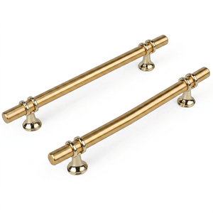 Handmade Brass Cabinet Pull Handles <b>Set</b> of 2 Gold Drawer Handles Long <b>Bar</b> Handles for Kitchen Cabinets Furniture Wardrobe Almira - Product Image 1