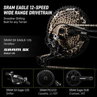 Bicicleta de Montaña Ligera con Cuadro de Fibra de Carbono de Suspensión Completa, Doble Suspensión, 29 Pulgadas, 12 Velocidades, Horquilla Delantera de Aleación de Aluminio SX EAGLE
