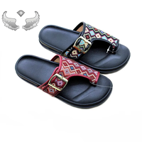 Sandales tongs pour femmes à imprimé tendance, imperméables, antidérapantes, à bout ouvert, respirantes, pour la plage et l'extérieur