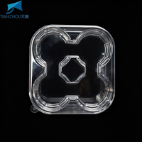 Barquette en plastique PET transparente de forme rectangulaire, marque TIANCHOU, pour l'emballage d'aliments, de gâteaux, de bonbons et de chocolat
