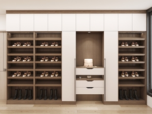 Armoires minimalistes en bois, meubles de chambre à coucher modernes haut de gamme, luxe léger, solutions de rangement intelligentes pour la maison et les villas - Product Image 4