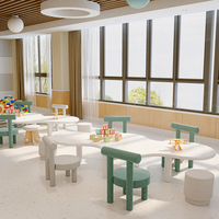 Ensemble table et chaise pour enfants Liserve en ABS, table de jeu pour maternelle, bureau d'apprentissage pour bébé, table d'artisanat multifonctionnelle, style crème