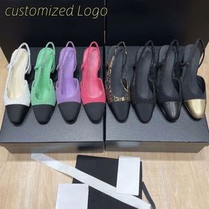 Luxury Designer Women Summer Genuine Leather Wedge Slingback Pumps Slip-on Closed Toe Mid Heeled Light Weight Sexy Barefoot - Product Image 3