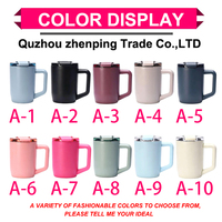 Nouvelle tasse à poignée ZP de 15 oz, gobelet isotherme en acier inoxydable 304, tasse à café portable pour le bureau, à boire directement