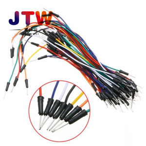 สายจัมเปอร์สำหรับบอร์ดทดลอง JTW 65 ชิ้น หลายสี แกนทองแดง ฉนวนพีวีซี ขาเสียบแบบตรง สำหรับงานอิเล็กทรอนิกส์ - Product Image 1