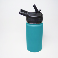 Bouteille d'eau en acier inoxydable de 12 oz, bouteille isotherme sous vide 304 avec couvercle à paille rabattable breveté, paille détachable, conception anti-fuite