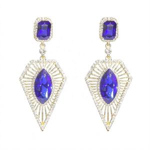 European American Trendy Women's Elegant Triangle Stud Gold Plated Glass Rhinestone <b>Drop</b> <b>Earrings</b> Main Source Temu Alloy Jewelry - Product Image 6