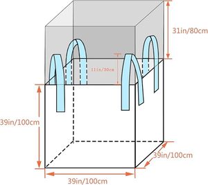 Durable Reusable Rectangular PP Bulk Bags with Open Top Design, Ideal for Industrial Bulk <b>Storage</b> and Transportation - Product Image 2