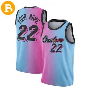 Manches courtes odm drôle coloré modèle de conception d'équipe personnalisé noir blanc maillot de basket réversible ensemble maillot de basket personnalisé - Product Image 4